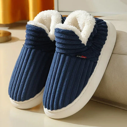 Plush Winter Slippers with Platform Sole