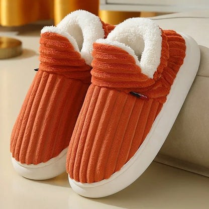 Plush Winter Slippers with Platform Sole