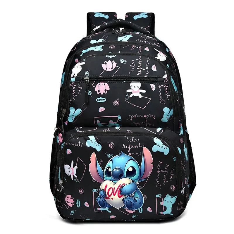 Kids Backpack with Cartoon Print and Multi-Pocket Storage
