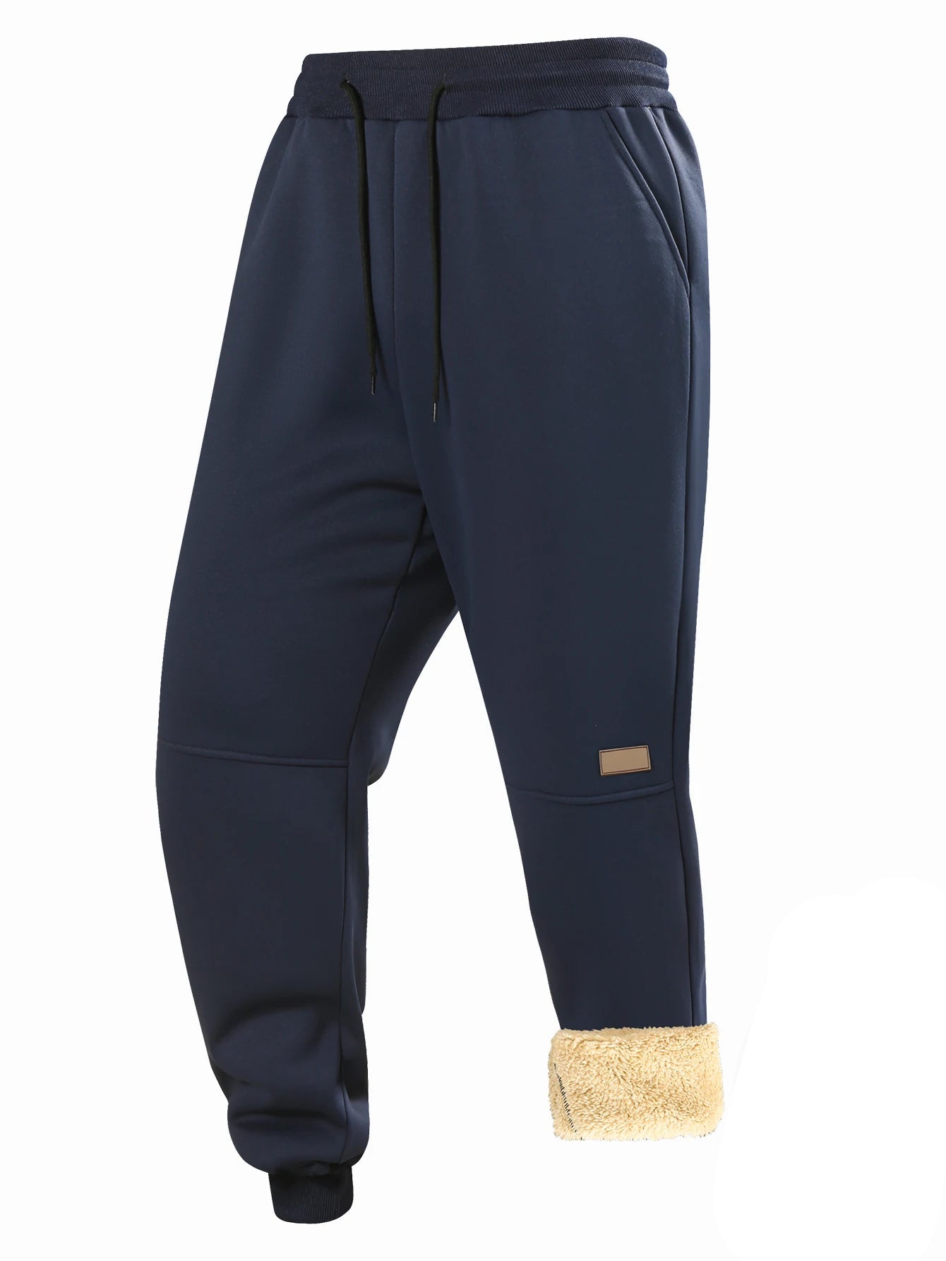 Fleece Lined Warm Sweatpants for Men, Casual Winter Pants