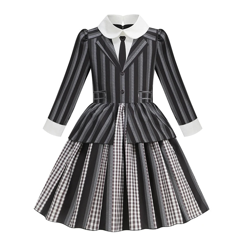 Girls' Halloween Wednesday Addams Costume Dress