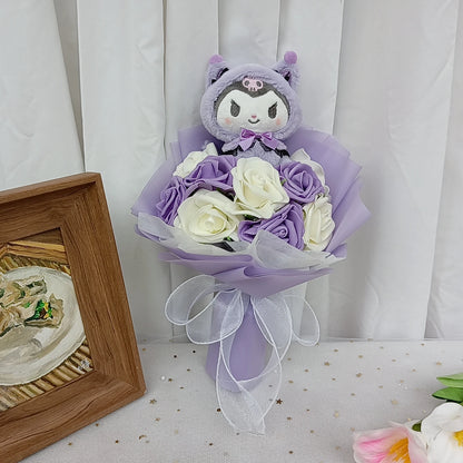 Kuromi Hello Kitty Plush Rose Bouquet