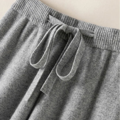 Knit High Waist Straight Ankle Pants for Women