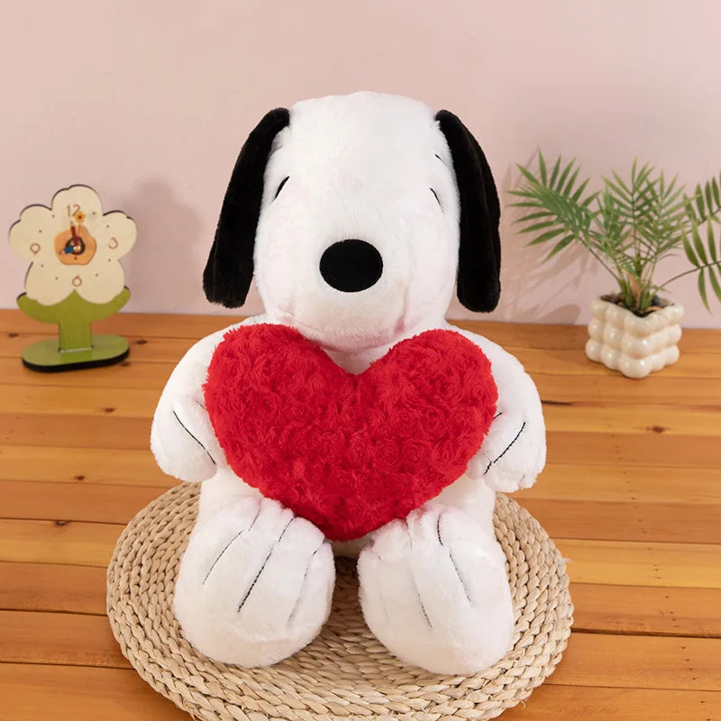 Snoopy Plush Toy Holding Flowers - Soft Stuffed Animal
