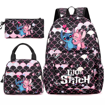 3-Piece School Backpack Set with Lunch Bag and Pencil Case