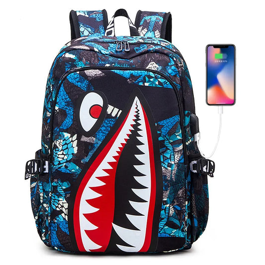 Shark backpack - Navy