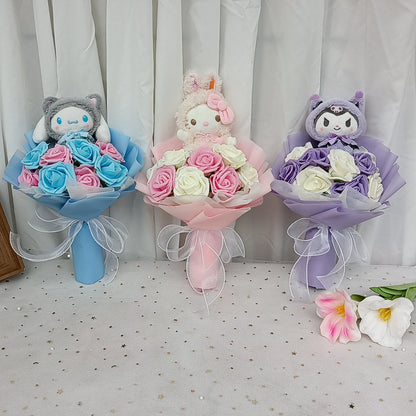 Kuromi Hello Kitty Plush Rose Bouquet