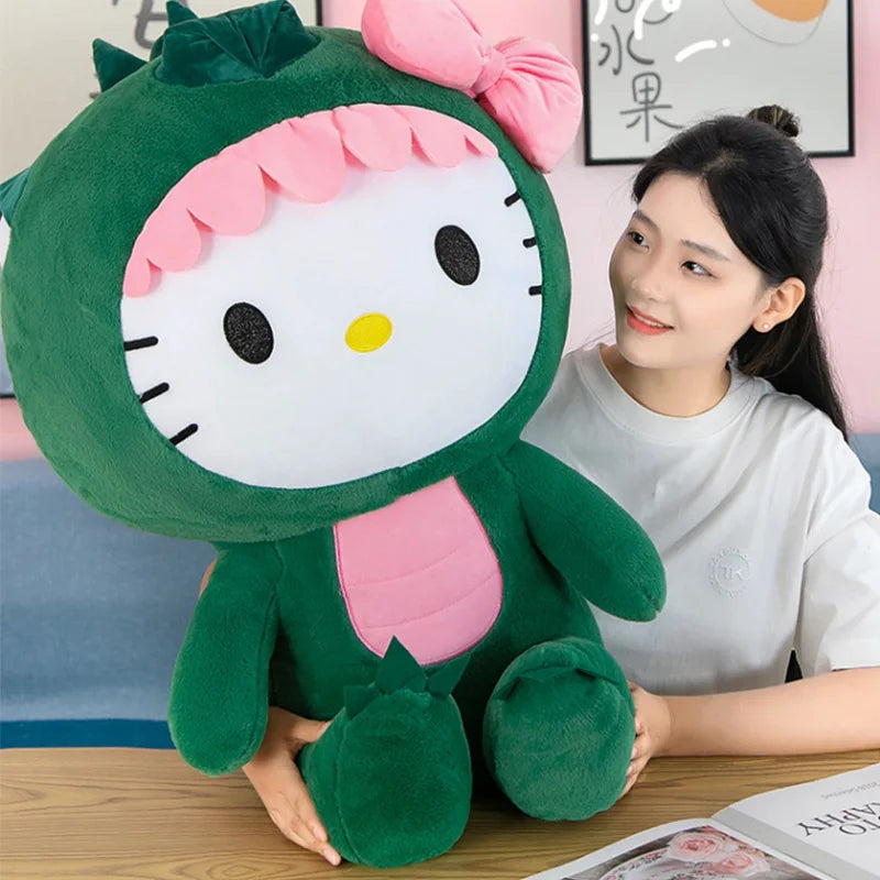 Giant Kawaii Hello Kitty Dinosaur Plush Toy