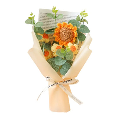 Handmade Sunflower Daisy Crochet Bouquet - Eternal Flower Gift