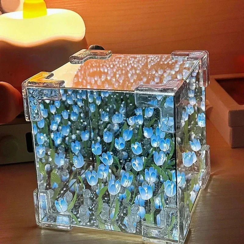 DIY 3D Tulip Cube Lamp Kit with LED Light