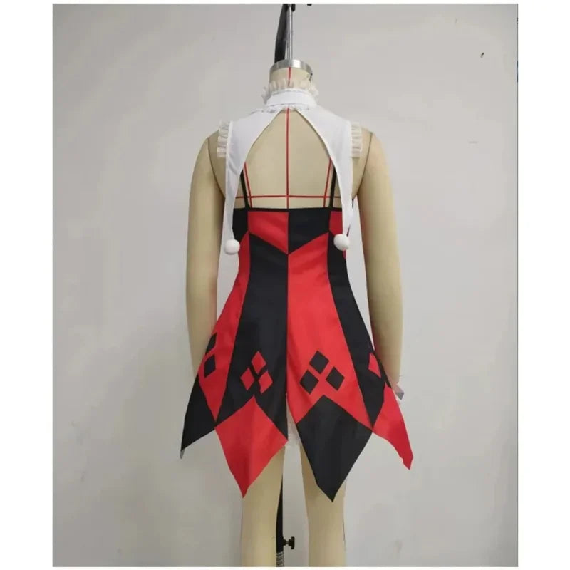 Red Clown-Inspired Costume Dress for Cosplay and Halloween