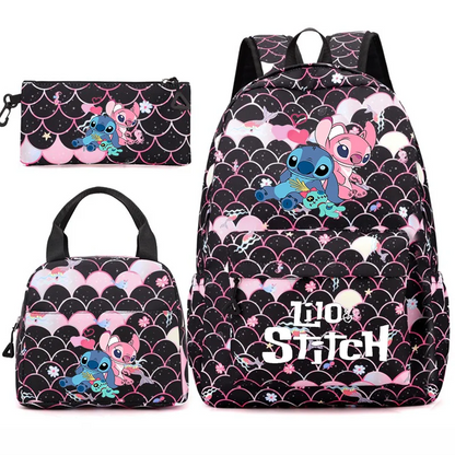 3-Piece School Backpack Set with Lunch Bag and Pencil Case