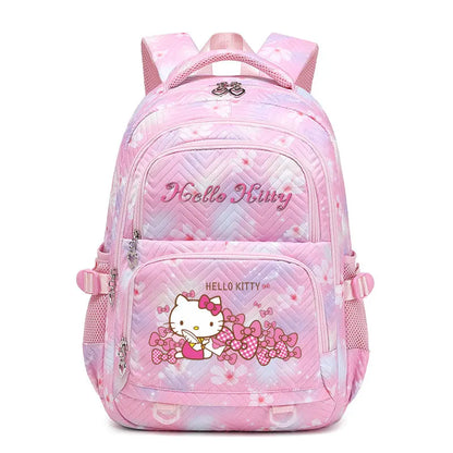 School Backpack with Cartoon Print and Multiple Compartments