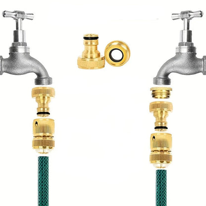 Brass Garden Hose Quick Connectors Set