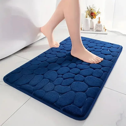 Non-Slip 3D Cobblestone Memory Foam Bath Mat