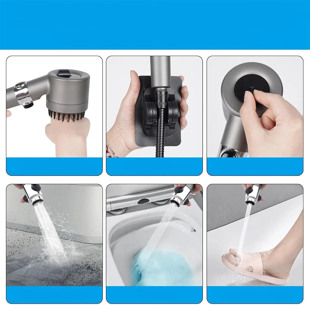 High-Pressure Filtered Shower Head with 3 Spray Modes