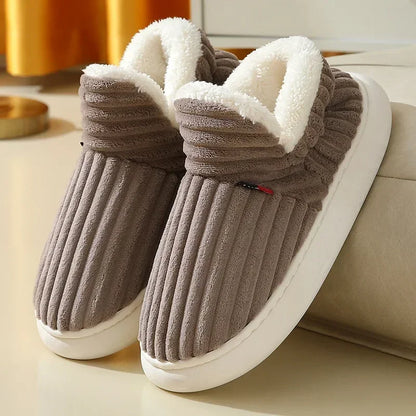 Plush Winter Slippers with Platform Sole