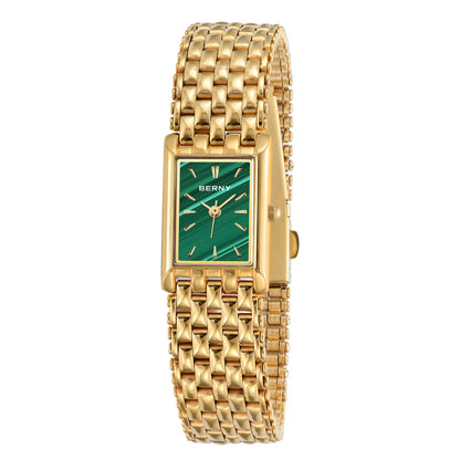 GOLDENLUXE – Elegant Square Quartz Watch for Women