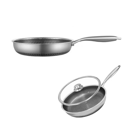 Non-Stick Stainless Steel Frying Pan with Lid - Multiple Sizes
