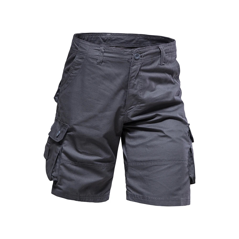 Men's Cotton Cargo Shorts – Multi-Pocket Design