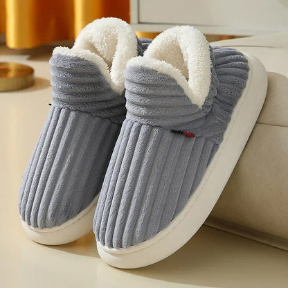 Plush Winter Slippers with Platform Sole