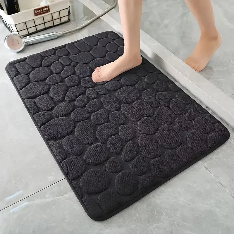 Non-Slip 3D Cobblestone Memory Foam Bath Mat