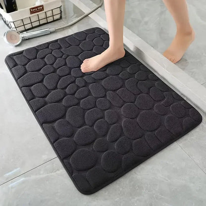 Non-Slip 3D Cobblestone Memory Foam Bath Mat