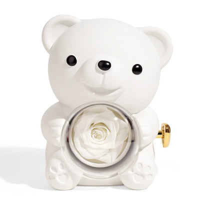 Rotating Bear Rose Jewelry Box – Gift for Her