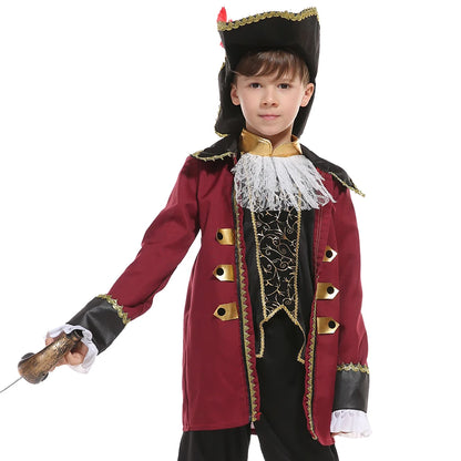 Kids Navy Pirate Costume with Jacket and Hat