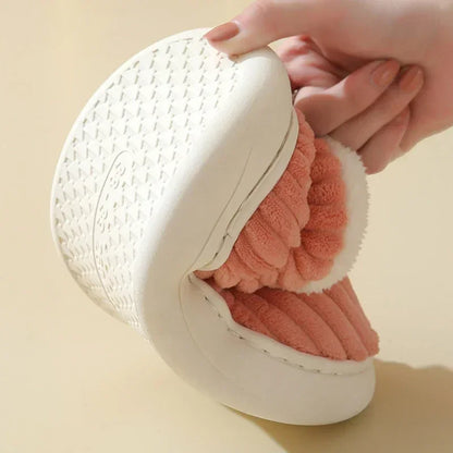 Plush Winter Slippers with Platform Sole