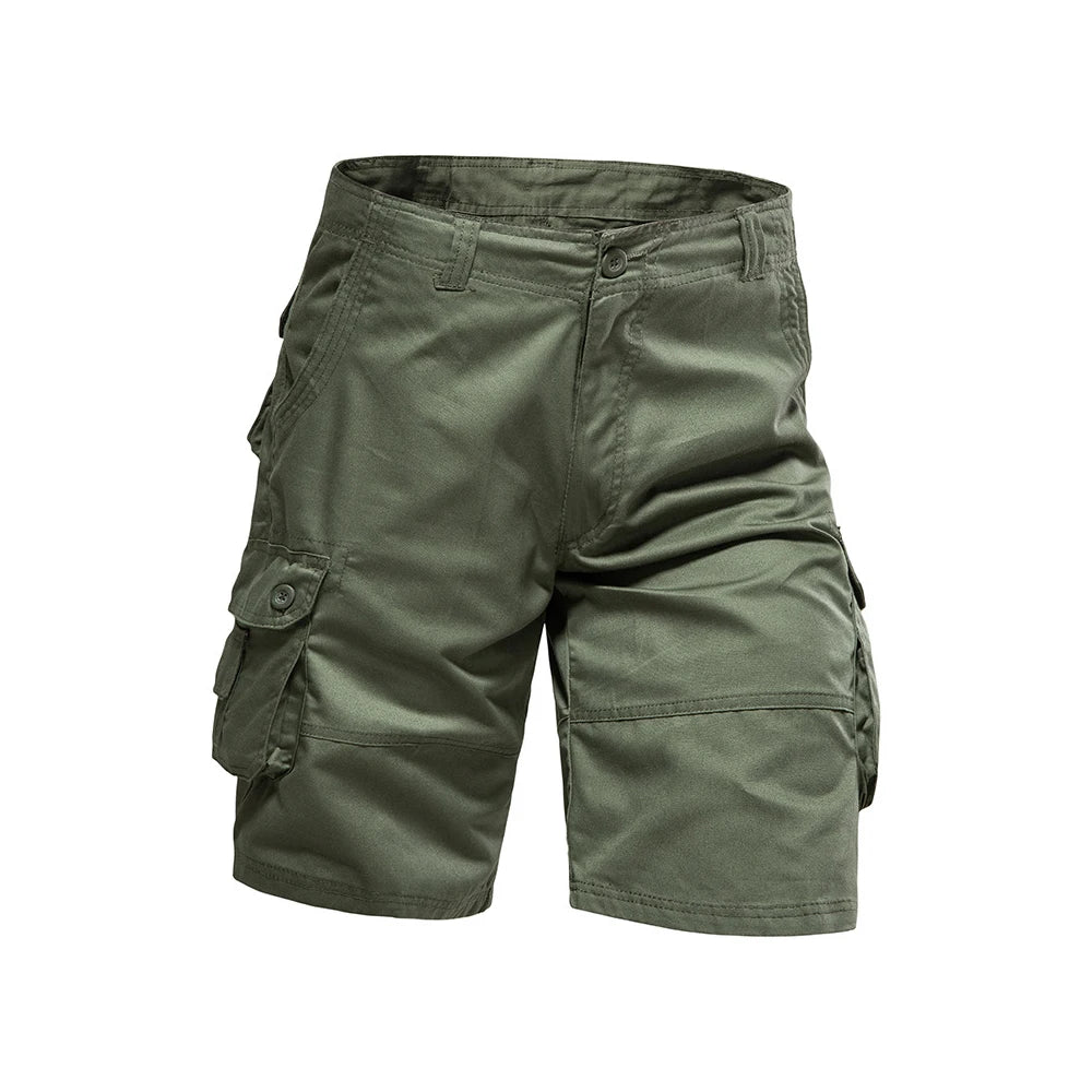Men's Cotton Cargo Shorts – Multi-Pocket Design