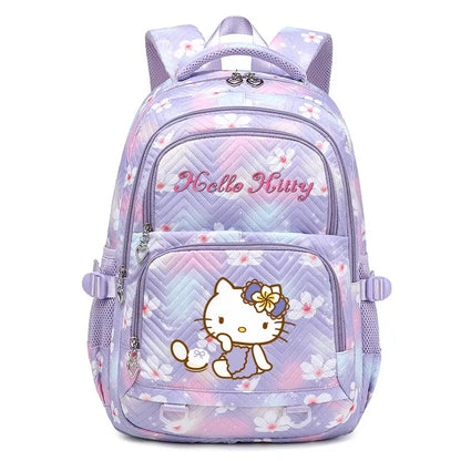 School Backpack with Cartoon Print and Multiple Compartments