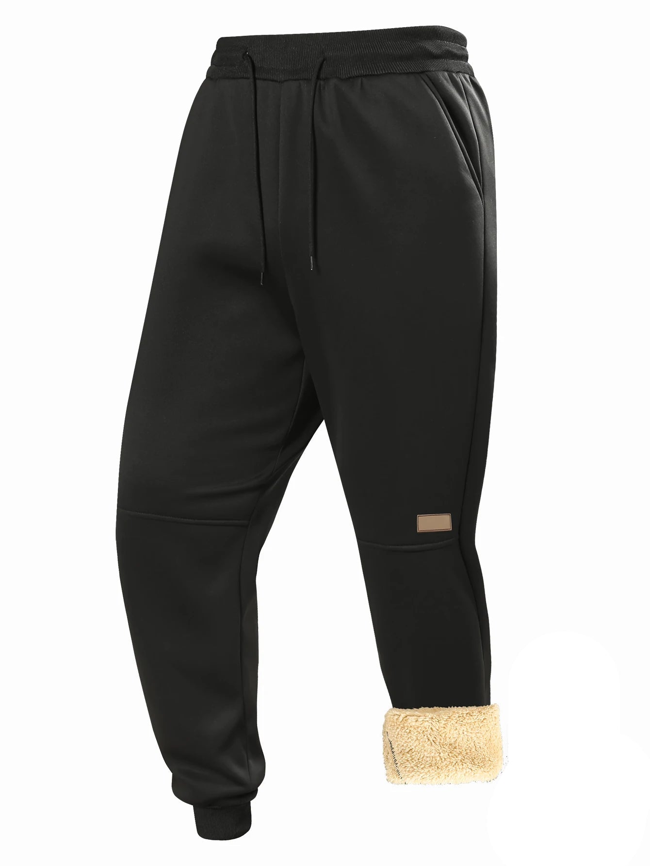 Fleece Lined Warm Sweatpants for Men, Casual Winter Pants