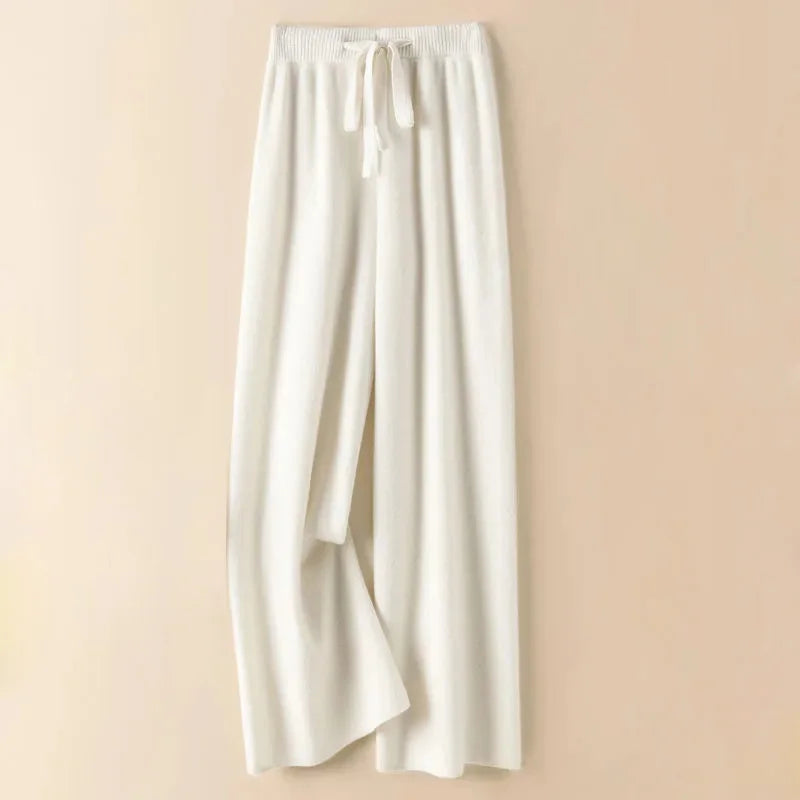 Knit High Waist Straight Ankle Pants for Women