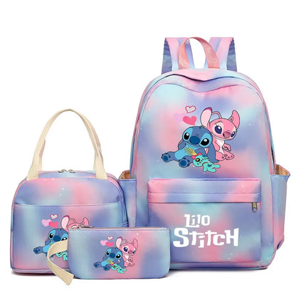 3-Piece Kids Backpack Set with Lunch Bag and Pencil Case – Character Design