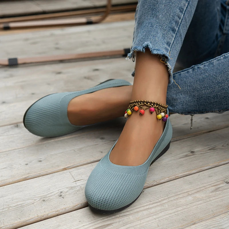 Knit Slip-On Round Toe Flats for Everyday Wear