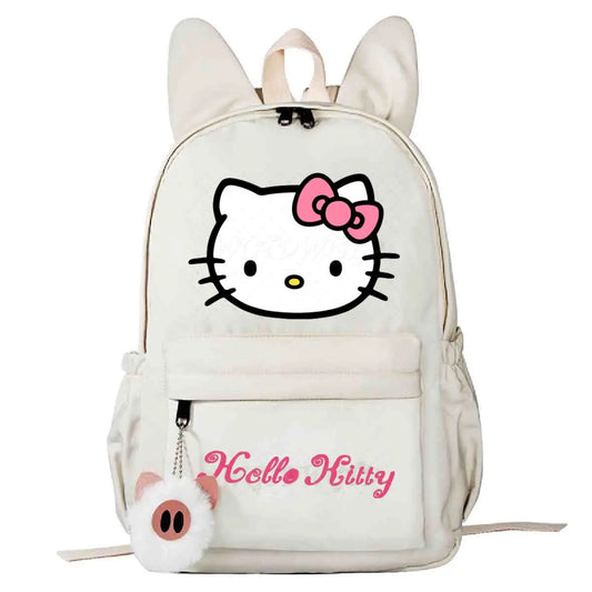 Backpack with Cartoon Print and Decorative Ears