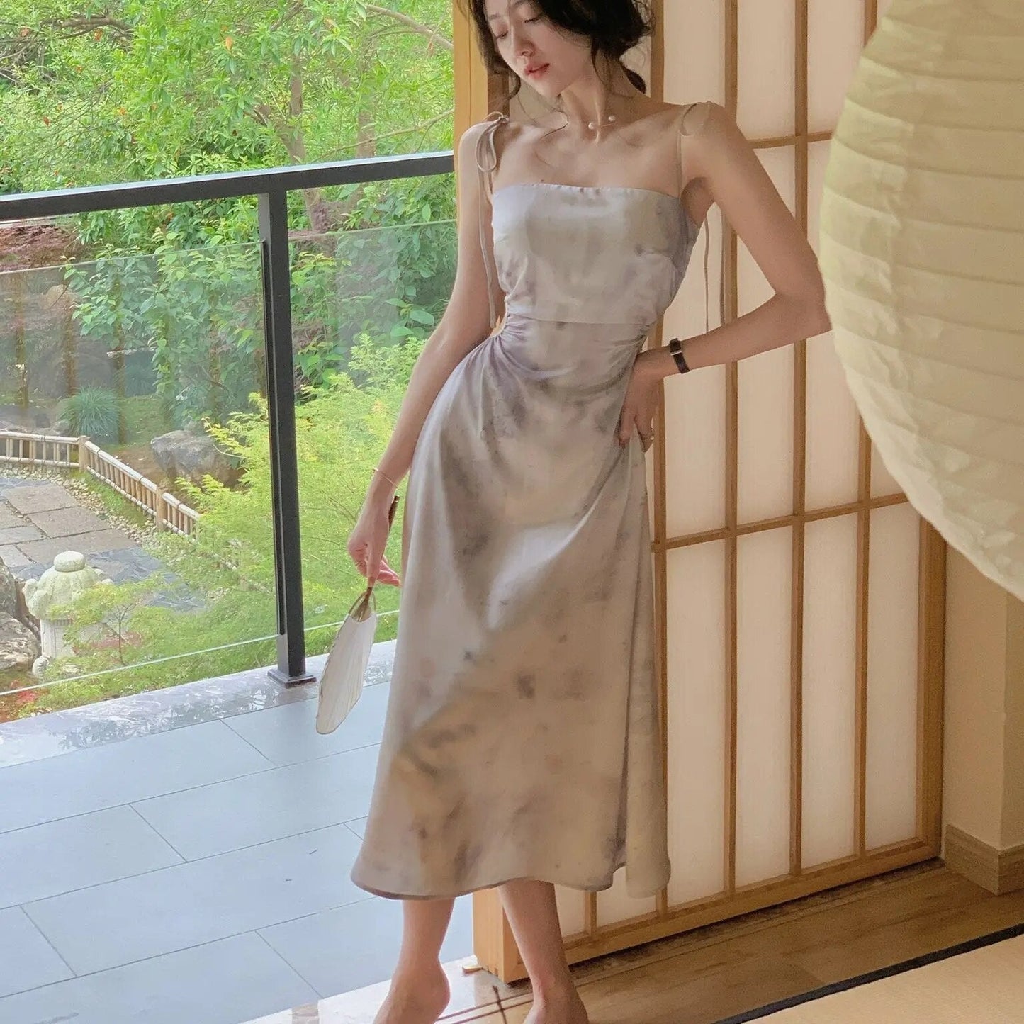 Elegant Long Satin Dress for Women