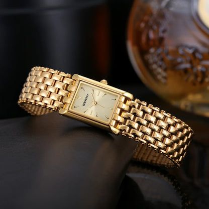GOLDENLUXE – Elegant Square Quartz Watch for Women