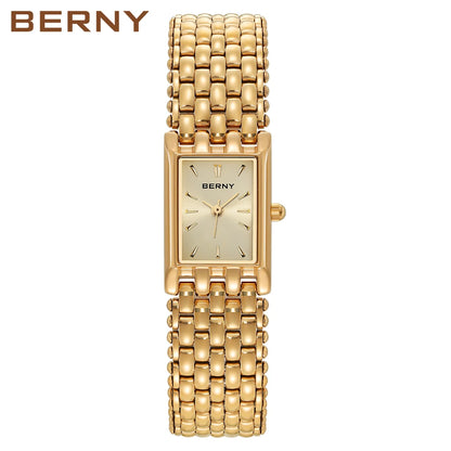 GOLDENLUXE – Elegant Square Quartz Watch for Women