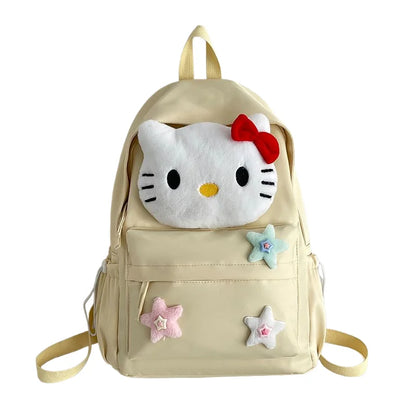 Backpack with Character Design and Decorative Star Accents