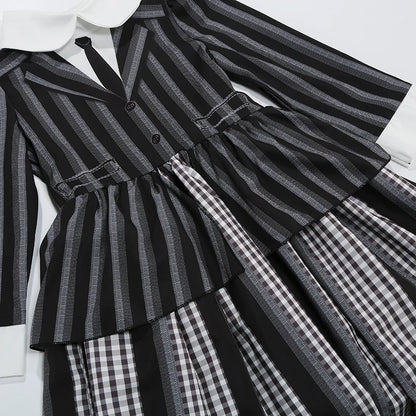 Girls' Halloween Wednesday Addams Costume Dress