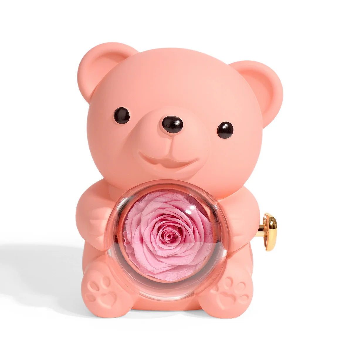 Rotating Bear Rose Jewelry Box – Gift for Her