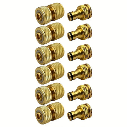 Brass Garden Hose Quick Connectors Set