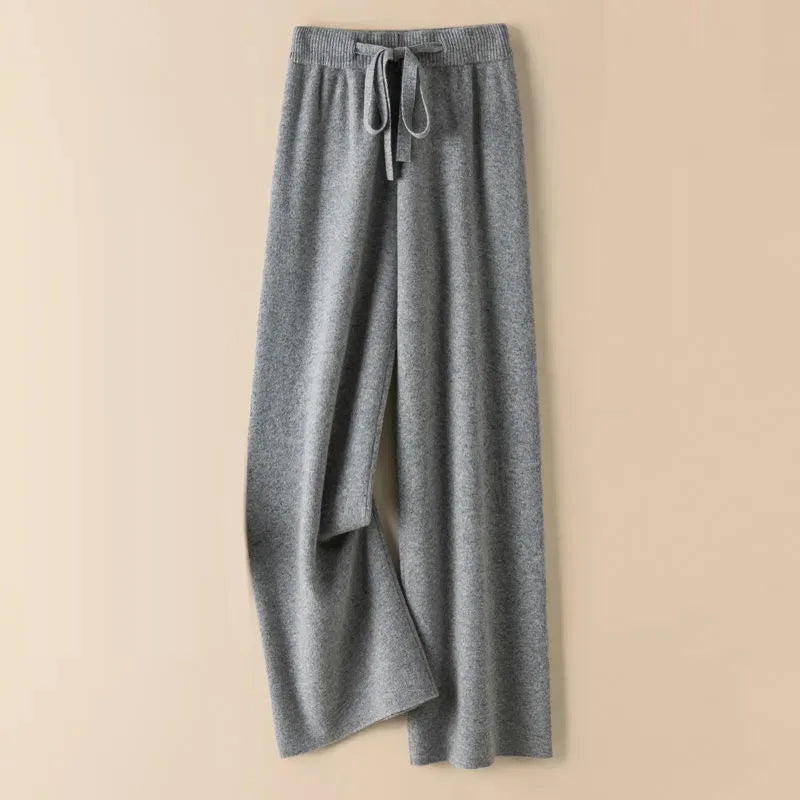 Knit High Waist Straight Ankle Pants for Women