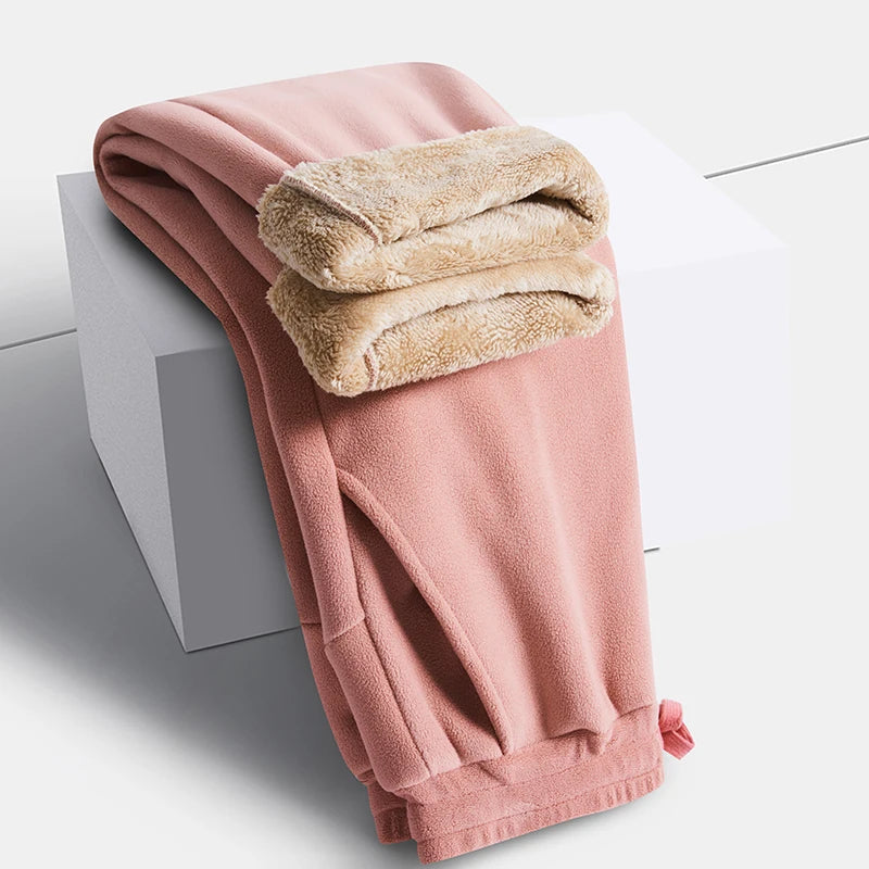 Unisex Fleece Lined Drawstring Sweatpants for Winter