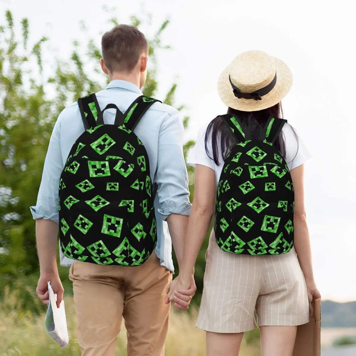 Gaming-Inspired Pixel Face Travel Backpack