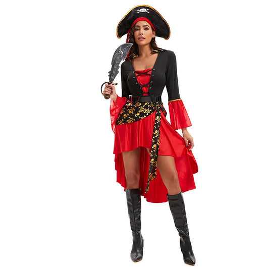 Women’s Pirate Costume with Hat and Belt