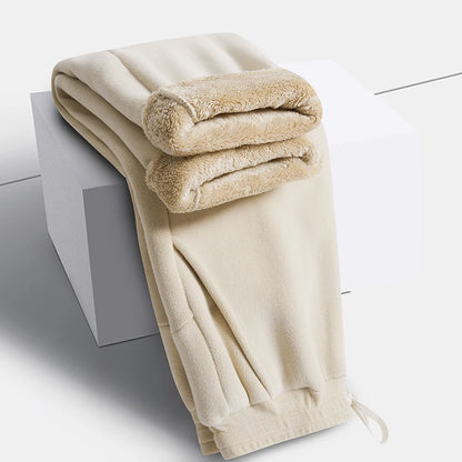 Unisex Fleece Lined Drawstring Sweatpants for Winter