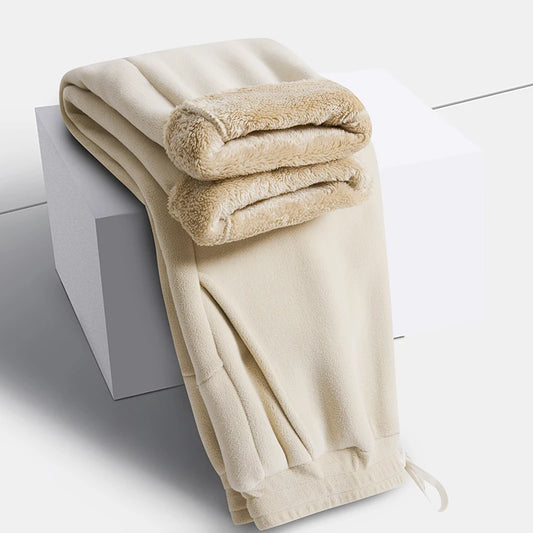 Unisex Fleece Lined Drawstring Sweatpants for Winter